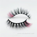 pink mink lashes with color at the end